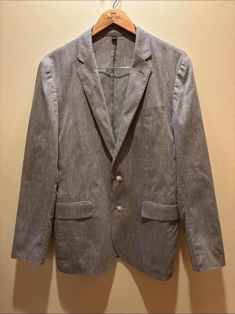 J. Crew Gray Linen-Blend Two-Button Sport Coat
